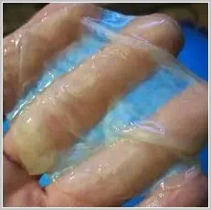 Bacterial biofilm on fingers